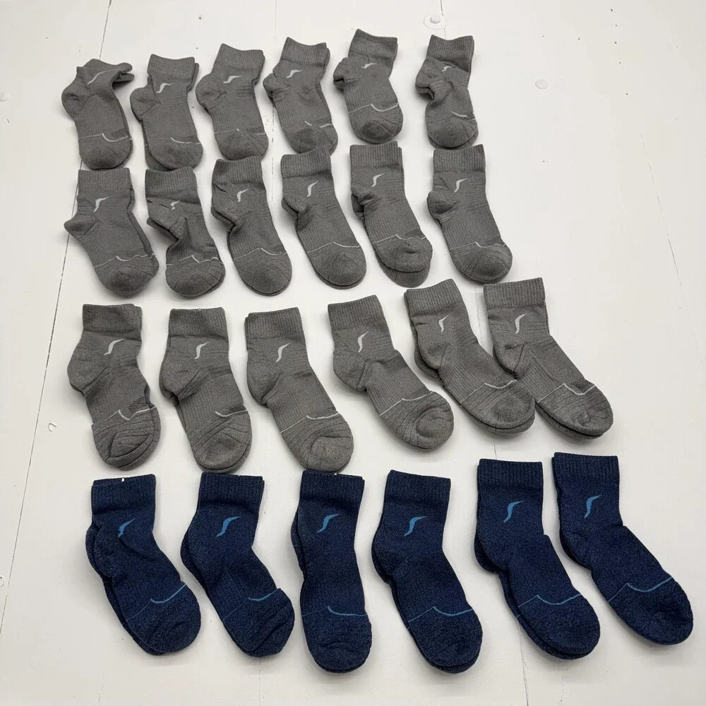 Jzy Qzn Socks Mens One Size Gray Navy Athletic Crew 24 pack Lot Everyday